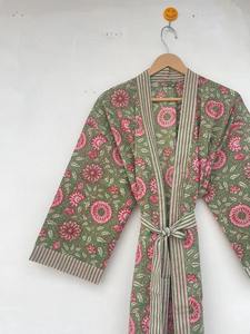 ชุดคลุมกิโมโนผ้าฝ้ายพิมพ์ลายดอกไม้ – ชุดลำลองสำหรับใส่ชายหาดในฤดูร้อน - Product Image 6