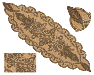 ผ้าปูโต๊ะอาหารลูกปัดแก้วขนาด36 "ลายดอกไม้ออกแบบได้ตามต้องการสำหรับนักวิ่งงานแต่งงานในวันคริสต์มาส - Product Image 6