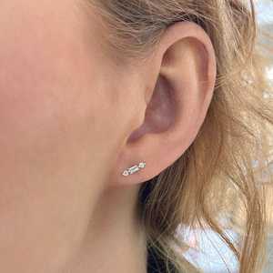 ต่างหูเพชรทรงแท่งขายส่ง ทองคำแท้ 14K 18K ทรงกลม มรกตเพาะเลี้ยง รูปทรงเรขาคณิต เรียบง่าย ทันสมัย เหมาะสำหรับใส่ทุกวัน เครื่องประดับคุณภาพสูง - Product Image 4