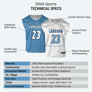 Maillots de lacrosse réversibles personnalisés avec logo sublimé – Collection Usine - Product Image 5