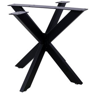 Base per Tavolo da Pranzo Industriale Nera Resistente, Struttura a Forma di Ragno in Acciaio, 28"H X 32"W X 33"D, Gambe a Sezione Quadrata - Product Image 3