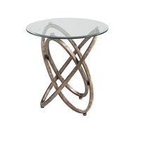Table basse en métal de style industriel moderne avec plateau en verre, structure durable, meubles de salon, table centrale élégante