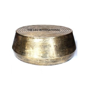 Engraved Design Metal Coffee <b>Table</b> Home Decor Top Quality Gold Rounded <b>Nesting</b> <b>Table</b> for Home Furniture Accents - Product Image 6