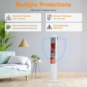 Stufa Elettrica Portatile 3-in-1 Silenziosa per Interni, Copertura Ampia a 120 Gradi, Effetto Caminetto 3D, Timer e Telecomando - Product Image 5