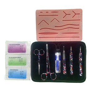 Instruments d'exercice comprenant des coussinets de suture pour un entraînement de suture efficace Kit de formation pour étudiants en médecine en acier inoxydable - Product Image 1