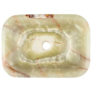 Green Onyx Oval Shaped Vessel Sink Natural <b>Stone</b> Basin Brushed Finish Fire Resistant 5-Year Warranty Modern Kitchen Dining - Product Image 2