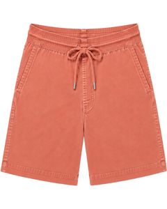Shorts Bermuda décontractés pour hommes en corail pêche personnalisés, shorts de plage à cordon de serrage légers et décontractés en mélange de coton pour l'été - Product Image 1