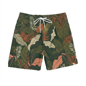 Breathable Eco-Friendly 100% Cotton Men's Sporty Mid Waist Drawstring Closure Board <b>Shorts</b> Plain Dyed <b>Technics</b> High Quality - Product Image 4