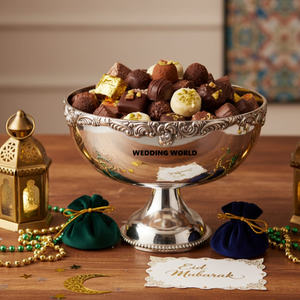 Bol à chocolat en métal de qualité supérieure, design traditionnel, bol à bonbons de luxe, forme ronde, bol à chocolat décoratif en métal - Product Image 3