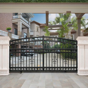 Portail battant double classique London 14 en fer forgé, haute qualité, étanche, facile à assembler, prix usine, vente en gros, fabricant - Product Image 1