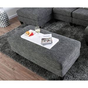 Pouf in Ciniglia Stile Contemporaneo, 1 Pezzo, Seduta Grigia in Peluche, Arredamento Moderno per Soggiorno - Product Image 1