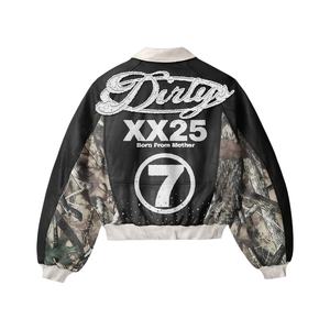 Unisex <b>Winter</b> Canvas Streetwear Polyester Windproof Bomber Jacket Manufacturer Custom Embroidered Chenille Patch Zippered - Product Image 3