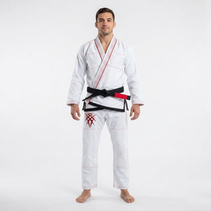 Kimono de BJJ blanc pour homme, coupe classique, 100% polyester, résistant, vêtements d'arts martiaux, taille adulte - Product Image 1