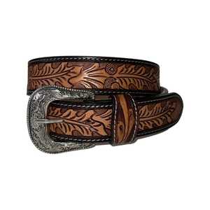 Cinturón Vaquero Occidental de Cuero Genuino para Hombre con Hebilla Metálica, Cinturón Vaquero Occidental de Cuero Repujado Hecho a Mano - Product Image 2