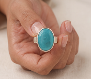 Wholesale Natural Arizona <b>Turquoise</b> <b>Ring</b> 925 Sterling Silver Handmade Vintage Boho Jewelry for Women Gemstone Statement <b>Rings</b> - Product Image 1