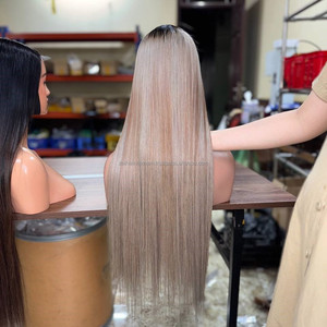 Wholesale Human Hair Wigs Lace Front Vietnamese Raw Hair Smooth Straight Glueless Wig Long 250% Density No Tangled - Product Image 4