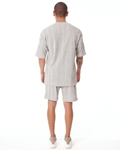 Ensemble t-shirt et short en molleton pour homme, imprimé sur mesure, effet délavé et décoloré, 2 pièces, été - Product Image 4