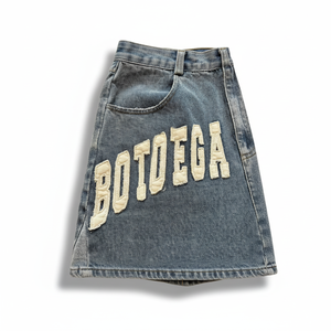 Pantalones cortos vaqueros holgados personalizados con parches bordados, múltiples bolsillos, pantalones cortos cargo para hombre y mujer - Product Image 4