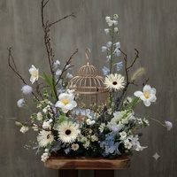 Lanterne décorative vintage en fer forgé en forme de cage à oiseaux, porte-bougie, centre de table pour bougies parfumées et décoration florale de mariage et de maison