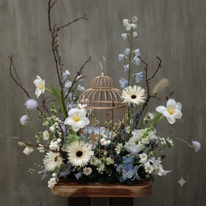 Portavelas Decorativo de Hierro Forjado Estilo Vintage, Centro de Mesa con Forma de Jaula para Pájaros, para Velas Aromáticas y Decoración Floral para Bodas y Hogar - Product Image 3