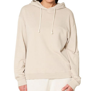 เสื้อฮู้ดผู้หญิงผ้าฝ้ายขายส่ง ปักโลโก้ด้านหน้าได้ตามสั่ง ผลิตจำนวนมาก คุณภาพสูง เสื้อกันหนาวแบบสวม ระบายอากาศได้ดี - Product Image 4