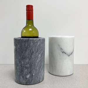 Seau à glace de luxe en marbre naturel gris foncé et blanc, écologique et personnalisable, pour fêtes et événements (vente en gros) - Product Image 1