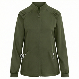 Chaquetas Médicas al por Mayor con Cremallera Completa para Enfermeras, Elegantes con Hombros Plisados, Precio al por Mayor, Descuento por Volumen - Product Image 5