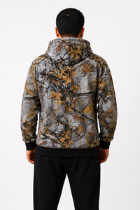 <b>Men's</b> Camo Print <b>Zip</b>-<b>Up</b> Pullover Hoodie Polyester/Cotton <b>Fleece</b> Lined Windproof Winter Casual Outdoor Wear - Product Image 6