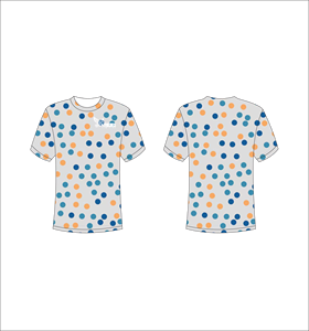 T-shirt personnalisé sublimé, imprimé sur toute la surface, motif à pois, unisexe, col rond, respirant, en polyester, Ferocious Clothing - Product Image 1