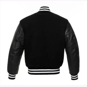 <b>Men's</b> High Quality Letterman Varsity <b>Jacket</b> Winter Wear with Wool Body Genuine Leather Sleeves <b>Smart</b> Stylish Embroidered Design - Product Image 3