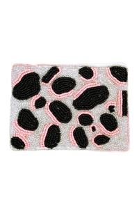 Porte-monnaie à fermeture éclair perlé fait main, noir et blanc, avec lettres 'Take It Easy', pochette de poignet à chaîne, mode femme, personnalisable, durable - Product Image 2
