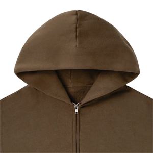 Vintage Winter 100% Cotton 400 GSM Heavy Weight Waterproof <b>Fleece</b> Pullover Hoodie for Men <b>Brown</b> Rhinestones Sweatshirt 2026 - Product Image 2