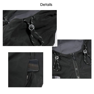 Custom Windbreaker Supplier Factory Direct Color Block Hooded Windproof Sports Jackets Half Zip Outdoor Running Hiking Gym Wear - Product Image 3