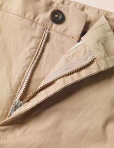 Shorts Bermuda en Coton Beige pour Homme, Taille Mi-Haute, Fermeture Boutonnée, Style Décontracté, Couleur Unie, Tissu Tissé Respirant - Product Image 5