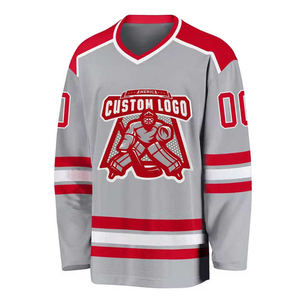 Maillots de hockey sur glace personnalisés en gros, respirants, 100% polyester, manches longues, uniformes de hockey de haute qualité par sublimation - Product Image 1