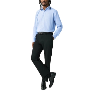 Chemise habillée blanche formelle à manches longues pour homme, 100 % coton, infroissable, simple boutonnage, été, logo personnalisé - Product Image 3