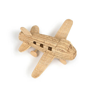 Avión de Juguete de Mimbre Vintage de Ratán de Primera Calidad, Hecho a Mano, Modelo para Empujar, Decoración para Habitación Infantil o Guardería - Product Image 4