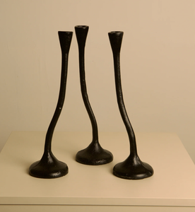 Ensemble de porte-bougies coniques modernes en métal noir, support décoratif pour bougies de table, décoration minimaliste pour mariage, dîner, maison - Product Image 6