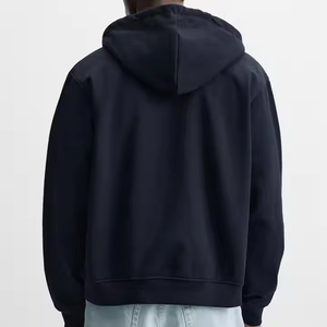 เสื้อฮู้ดซิปทรงบ็อกซี่โอเวอร์ไซส์สำหรับผู้ชาย ผ้าฝ้าย 100% หนัก 450gsm แบบเรียบง่าย เป็นมิตรกับสิ่งแวดล้อม กันลม - Product Image 2