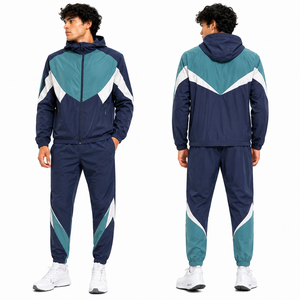 Custom <b>Reflective</b> Windbreaker Tracksuit Men Waterproof Hooded <b>Running</b> <b>Jacket</b> Jogger Set OEM ODM Wholesale Sportswear Manufacture - Product Image 5