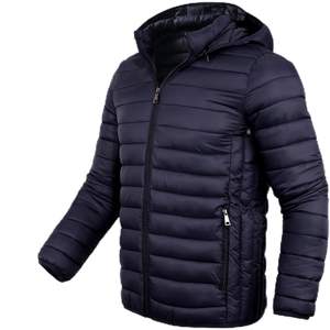 Blouson d'hiver matelassé style urbain, col montant, coupe-vent, résistant à l'eau, respirant, avec logo frontal, nouvelle collection, non tissé - Product Image 1