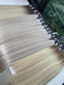 Hot Selling Bulk Virgin Vietnamese Raw Human Hair Extensions Light Machine Double Cuticles Aligned Natural Straight <b>Bleached</b> - Product Image 5