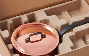 Copper Sauce <b>Pan</b> With Stainless Steel Lining And Black Silicone Handle For Induction Cooker Minimalist Design Heat Resistant - Product Image 5