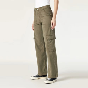 Fabricant en gros de jeans en denim pour femmes, style cargo, jeans en denim de haute qualité pour femmes, pantalons cargo pour femmes - Product Image 2