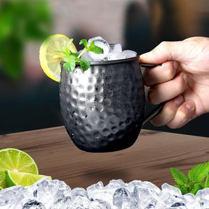 Tazas Moscow Mule de Acero Inoxidable al por Mayor con Asa de Acero, 18 oz, Revestimiento Negro - Ecológicas para Uso en Hogar, Oficina, Fiestas y Bebidas Frías - Product Image 1