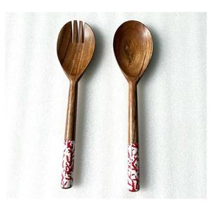 Juego de utensilios de cocina de madera de acacia, espátula, cuchara para ensalada y tenedor de madera, artículos para el hogar - Product Image 2