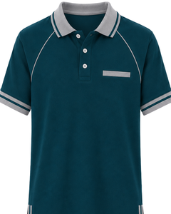 Camiseta Polo Personalizada para Hombre en Color Gris Azulado Intenso, Ropa Deportiva Informal, Transpirable, de Manga Corta, Mezcla de Algodón - Product Image 1