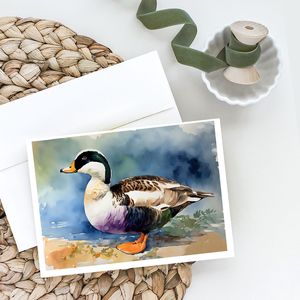 Whimsical A7 Tamaño 5x7 Pato Eider común Tarjetas de notas en blanco Paquete de 8 con sobres para saludos - Product Image 2