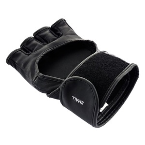 Guantes de Combate Oficiales Negros Unisex UFC Pro Fight para MMA, Boxeo, Entrenamiento, Kick Boxing, Sanda, Medios Dedos, Cuero Genuino de Vaca, Cierre de Gancho y Bucle - Product Image 5