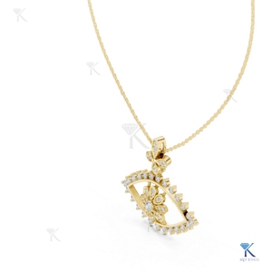 Collier Pendentif Floral Pavé de Diamants de Laboratoire en Or Massif 14K 18K, Bijou de Protection Fin pour Femme, Vente en Gros - Product Image 5